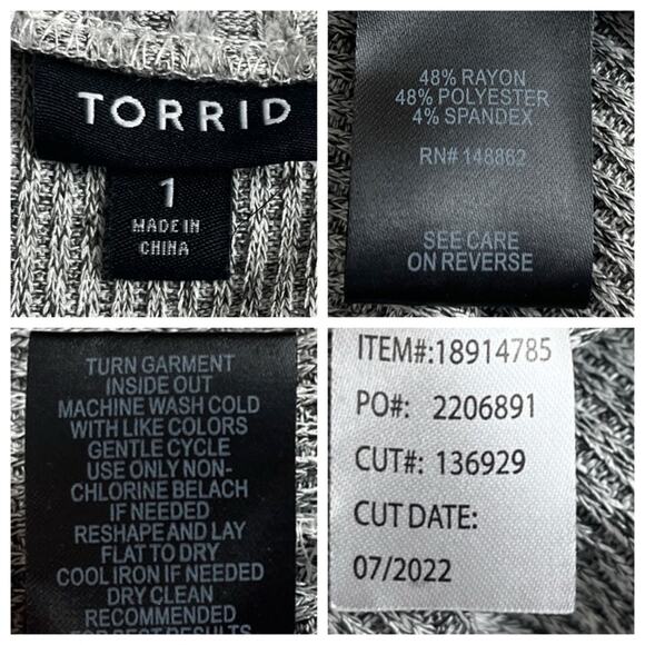 Torrid Cardigan New Knit Duster Open Front Heather Gray Women’s Plus Size 1X - Picture 10 of 11